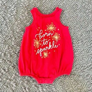 Cat & Jack Red 4th of July Romper 18 Months